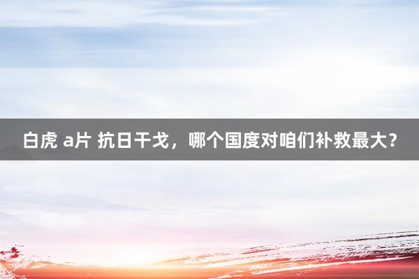 白虎 a片 抗日干戈，哪个国度对咱们补救最大？