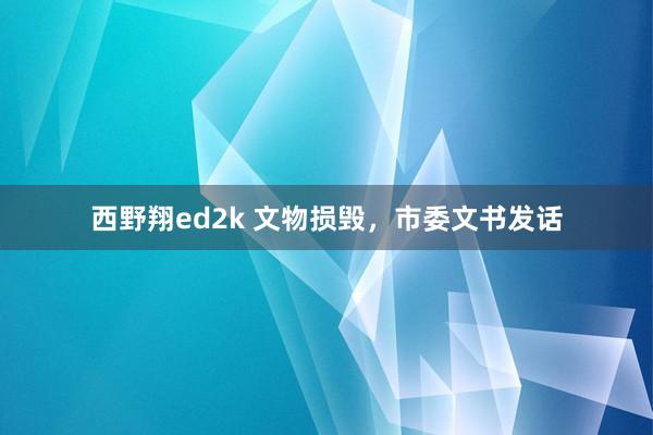 西野翔ed2k 文物损毁，市委文书发话