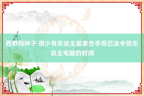 西野翔种子 很少有东谈主能掌合手而已法令别东谈主电脑的时间
