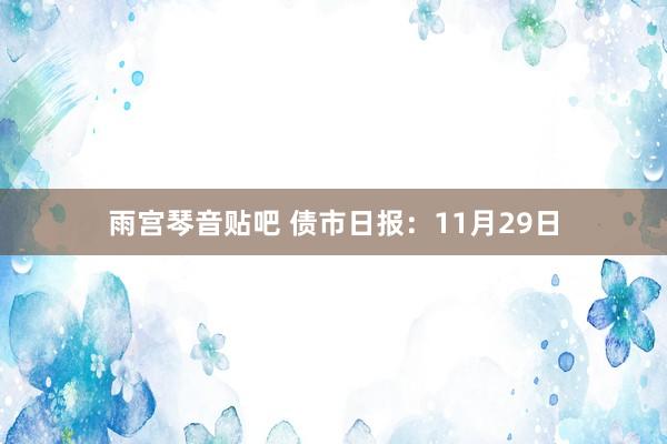 雨宫琴音贴吧 债市日报：11月29日
