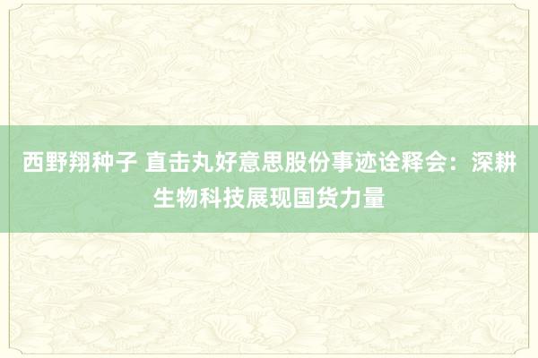 西野翔种子 直击丸好意思股份事迹诠释会：深耕生物科技展现国货力量