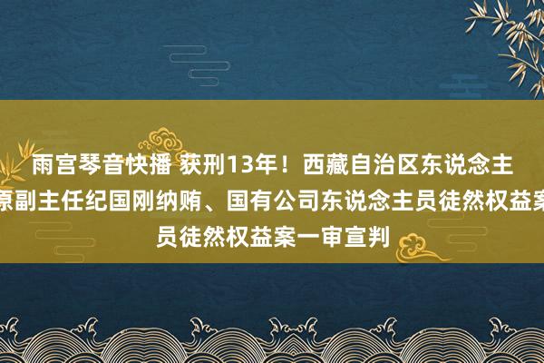 雨宫琴音快播 获刑13年！西藏自治区东说念主大常委会原副主任纪国刚纳贿、国有公司东说念主员徒然权益案一审宣判