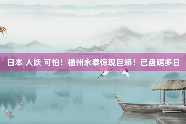 日本 人妖 可怕！福州永泰惊现巨蟒！已盘踞多日