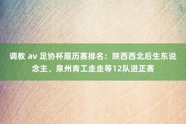 调教 av 足协杯履历赛排名：陕西西北后生东说念主、泉州青工走走等12队进正赛