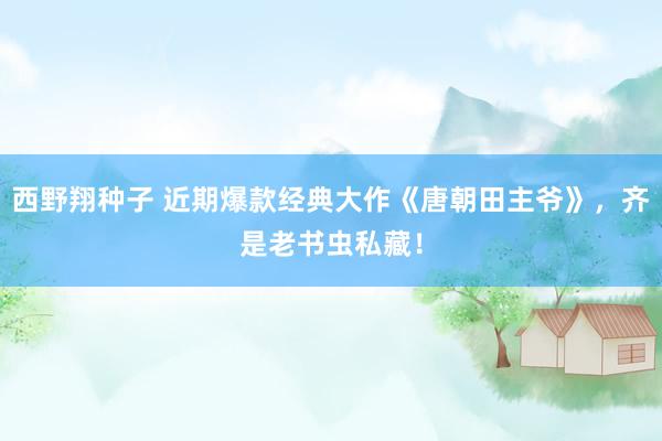 西野翔种子 近期爆款经典大作《唐朝田主爷》，齐是老书虫私藏！