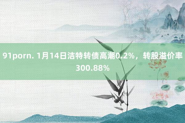 91porn. 1月14日洁特转债高潮0.2%，转股溢价率300.88%
