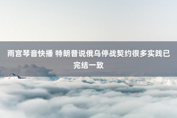 雨宫琴音快播 特朗普说俄乌停战契约很多实践已完结一致