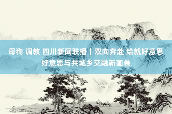 母狗 调教 四川新闻联播丨双向奔赴 绘就好意思好意思与共城乡交融新画卷
