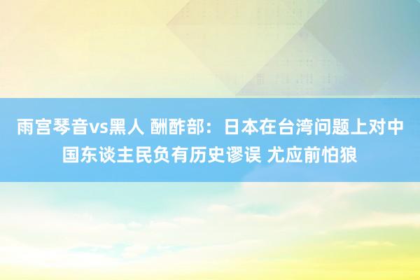 雨宫琴音vs黑人 酬酢部：日本在台湾问题上对中国东谈主民负有历史谬误 尤应前怕狼