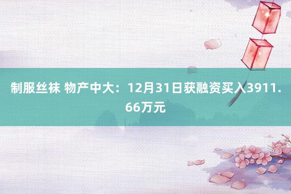 制服丝袜 物产中大：12月31日获融资买入3911.66万元