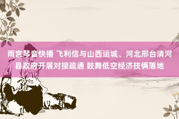雨宫琴音快播 飞利信与山西运城、河北邢台清河县政府开展对接疏通 鼓舞低空经济技俩落地