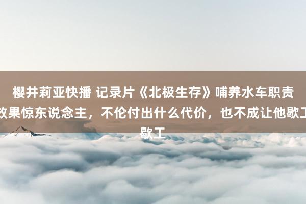 樱井莉亚快播 记录片《北极生存》哺养水车职责效果惊东说念主，不伦付出什么代价，也不成让他歇工