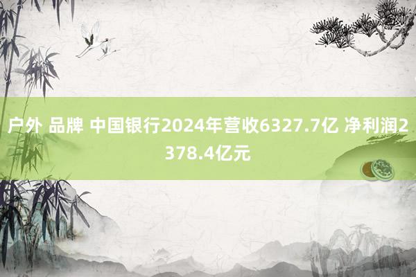 户外 品牌 中国银行2024年营收6327.7亿 净利润2378.4亿元