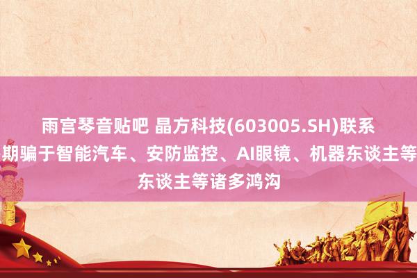 雨宫琴音贴吧 晶方科技(603005.SH)联系居品粗莽期骗于智能汽车、安防监控、AI眼镜、机器东谈主等诸多鸿沟