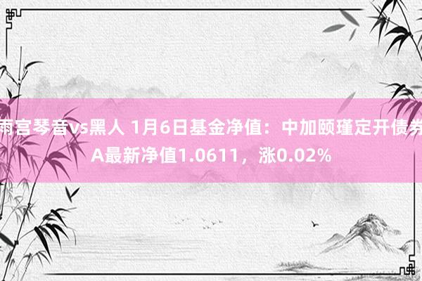 雨宫琴音vs黑人 1月6日基金净值：中加颐瑾定开债券A最新净值1.0611，涨0.02%