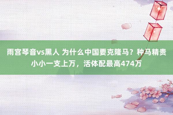 雨宫琴音vs黑人 为什么中国要克隆马？种马精贵小小一支上万，活体配最高474万