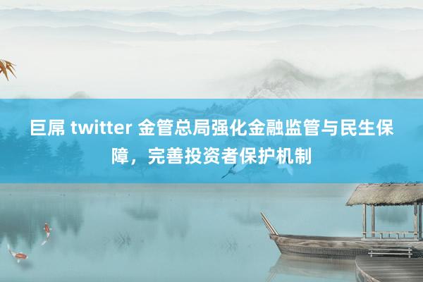 巨屌 twitter 金管总局强化金融监管与民生保障，完善投资者保护机制