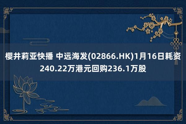 樱井莉亚快播 中远海发(02866.HK)1月16日耗资240.22万港元回购236.1万股