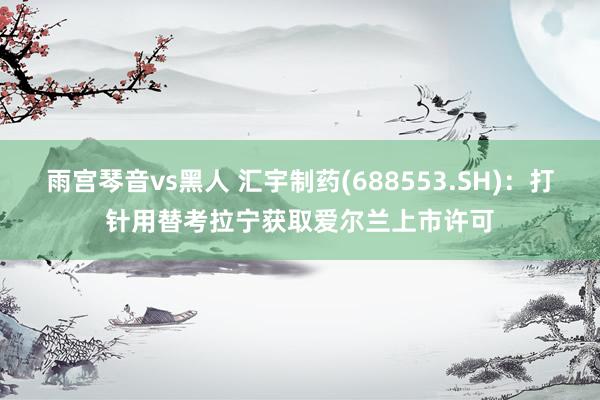 雨宫琴音vs黑人 汇宇制药(688553.SH)：打针用替考拉宁获取爱尔兰上市许可