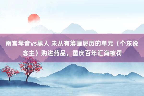 雨宫琴音vs黑人 未从有筹画履历的单元（个东说念主）购进药品，重庆百年汇海被罚