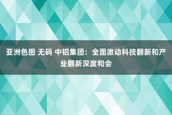 亚洲色图 无码 中铝集团：全面激动科技翻新和产业翻新深度和会
