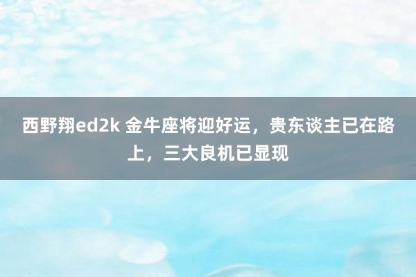 西野翔ed2k 金牛座将迎好运，贵东谈主已在路上，三大良机已显现