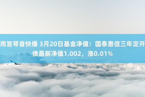 雨宫琴音快播 3月20日基金净值：国泰惠信三年定开债最新净值1.002，涨0.01%