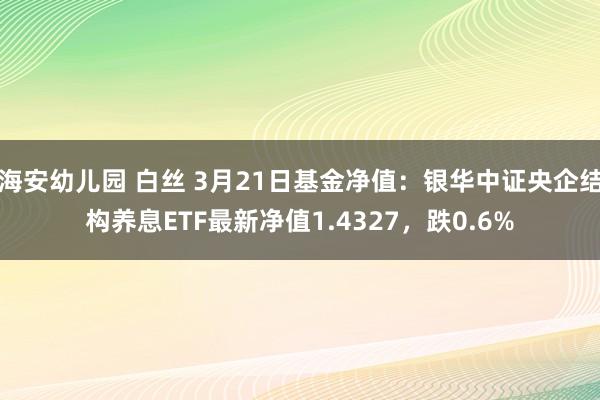 海安幼儿园 白丝 3月21日基金净值：银华中证央企结构养息ETF最新净值1.4327，跌0.6%