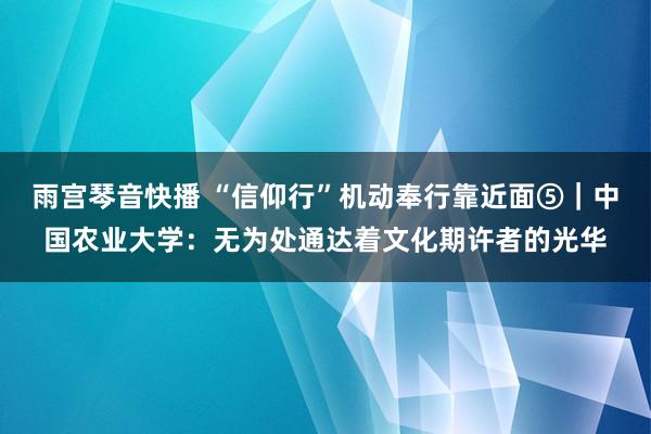 雨宫琴音快播 “信仰行”机动奉行靠近面⑤｜中国农业大学：无为处通达着文化期许者的光华
