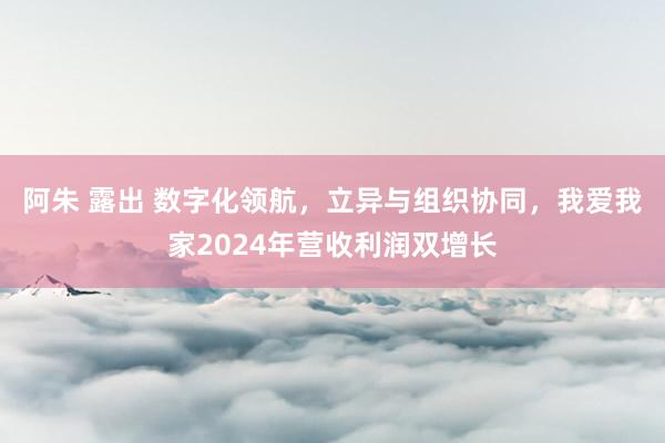 阿朱 露出 数字化领航，立异与组织协同，我爱我家2024年营收利润双增长