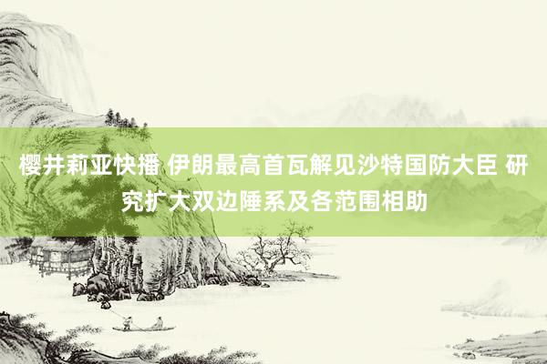 樱井莉亚快播 伊朗最高首瓦解见沙特国防大臣 研究扩大双边陲系及各范围相助