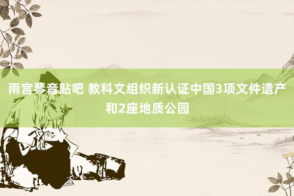 雨宫琴音贴吧 教科文组织新认证中国3项文件遗产和2座地质公园