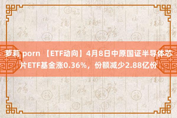 萝莉 porn 【ETF动向】4月8日中原国证半导体芯片ETF基金涨0.36%，份额减少2.88亿份