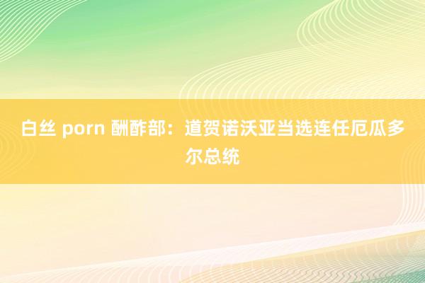 白丝 porn 酬酢部：道贺诺沃亚当选连任厄瓜多尔总统