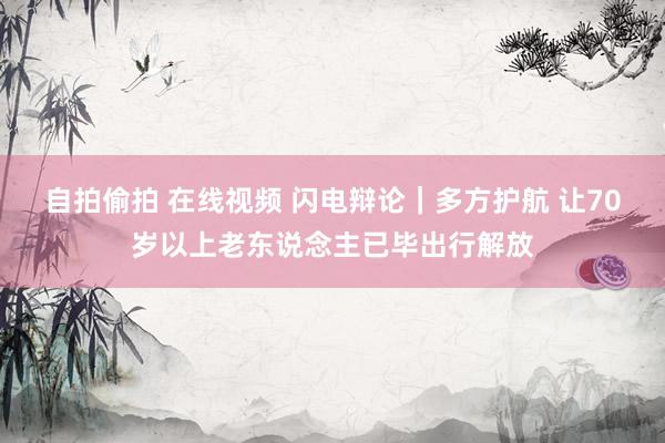 自拍偷拍 在线视频 闪电辩论｜多方护航 让70岁以上老东说念主已毕出行解放
