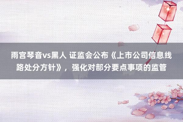 雨宫琴音vs黑人 证监会公布《上市公司信息线路处分方针》，强化对部分要点事项的监管