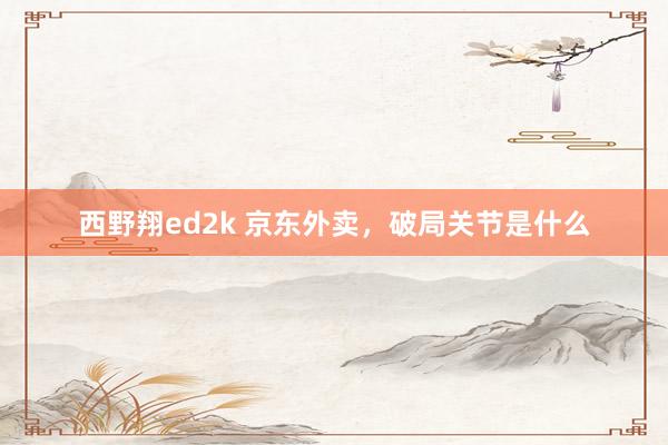 西野翔ed2k 京东外卖，破局关节是什么