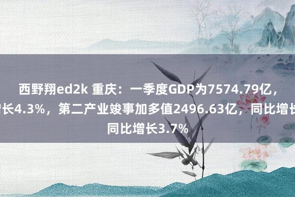 西野翔ed2k 重庆：一季度GDP为7574.79亿，同比增长4.3%，第二产业竣事加多值2496.63亿，同比增长3.7%