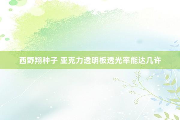 西野翔种子 亚克力透明板透光率能达几许