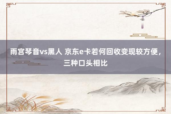 雨宫琴音vs黑人 京东e卡若何回收变现较方便，三种口头相比